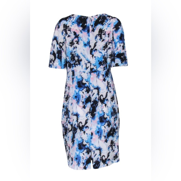 ST. JOHN Blue Printed Silk Dress - Picture 3 of 10